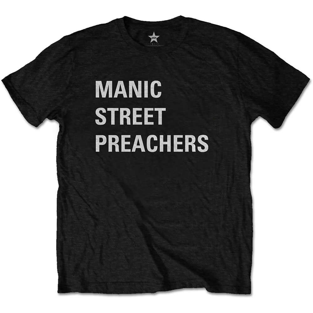 Manic Street Preachers - Block Logo Heren Tshirt - Zwart